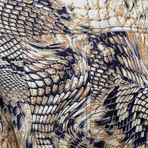 Vtg Cache Unique Statement Jacket Dragon Eagle Military Moto Belted Golden Sz L - Picture 11 of 16